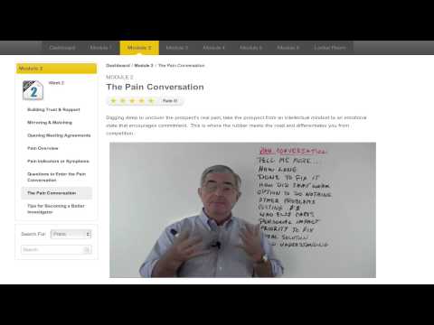 Sales Coach online learning lesson interface